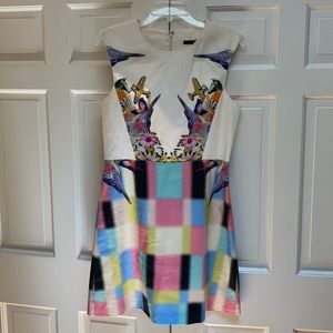 Tibi Linen Dress with whimsical print